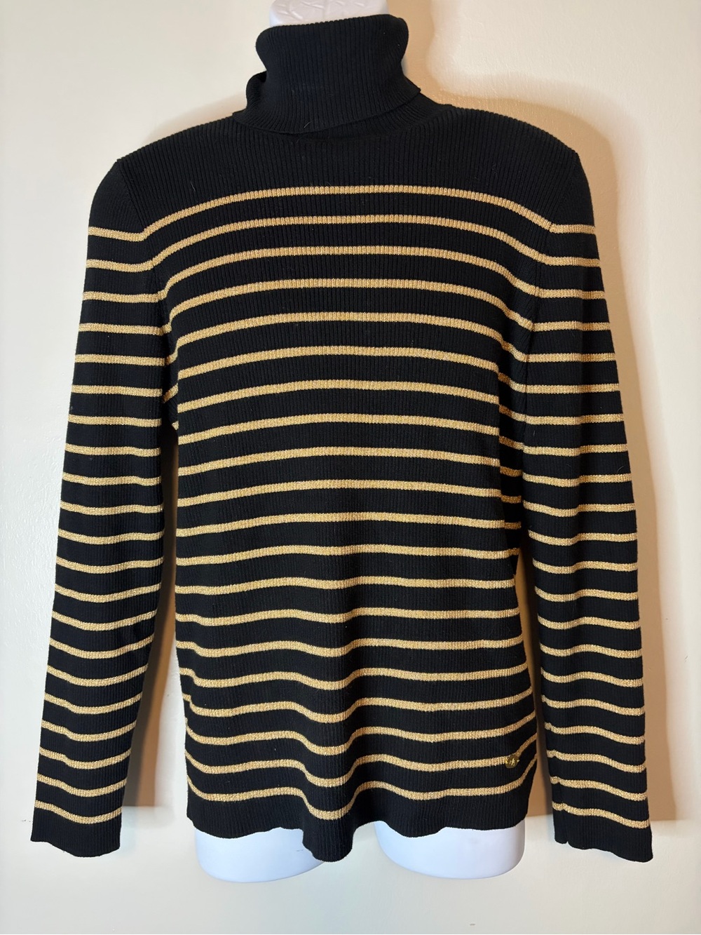 Polo by Ralph Lauren Metallic Striped Turtleneck Sweater